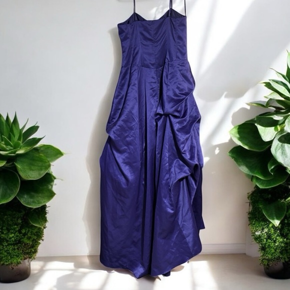 Purple formal 19/20 xxl beaded bodice ruched full skirt strapless prom ball gown - Picture 7 of 7